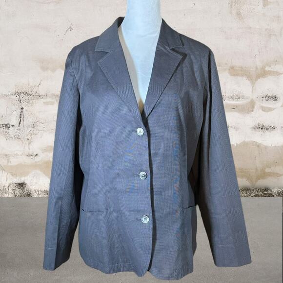 Eddie Bauer Jackets & Blazers - Eddie Bauer Vintage Womens Blazer Suit Jacket Gray Three Button Closure-Size 18